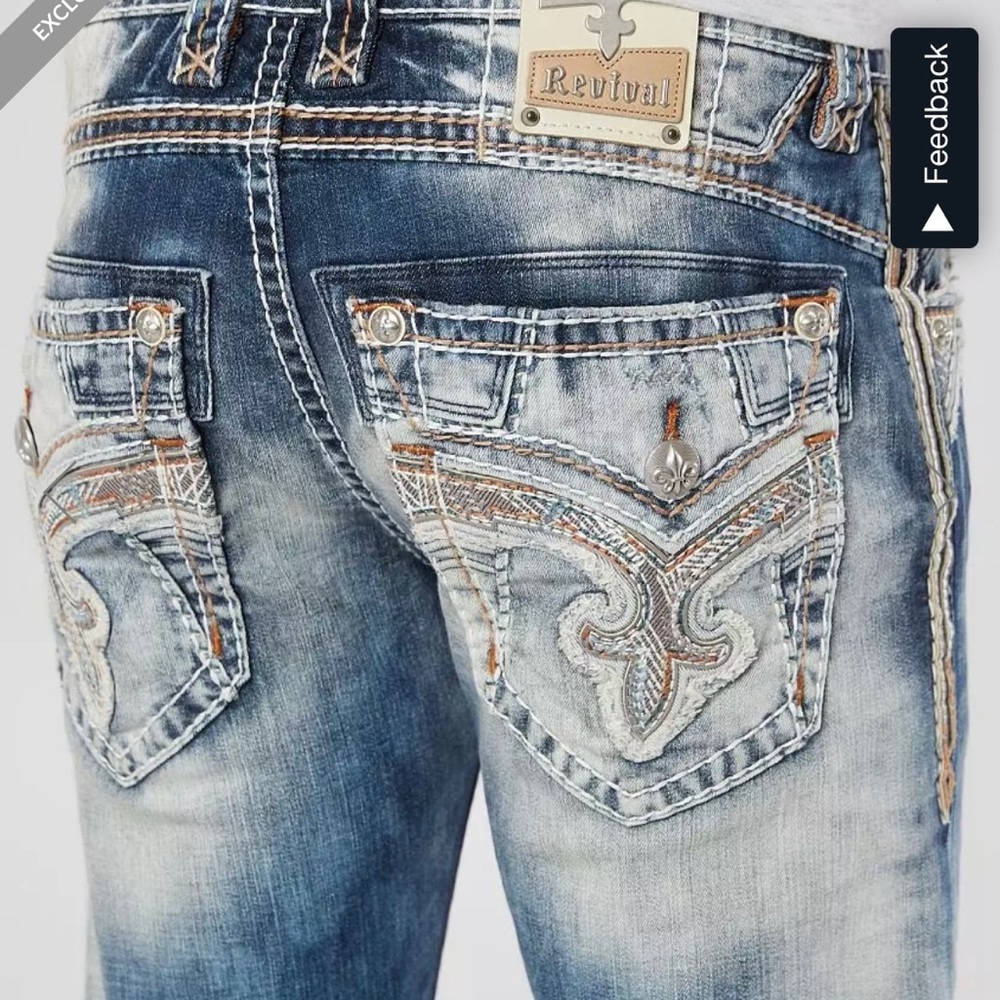 Rock Revival Sheen Straight Stretch Jean 36 x 32